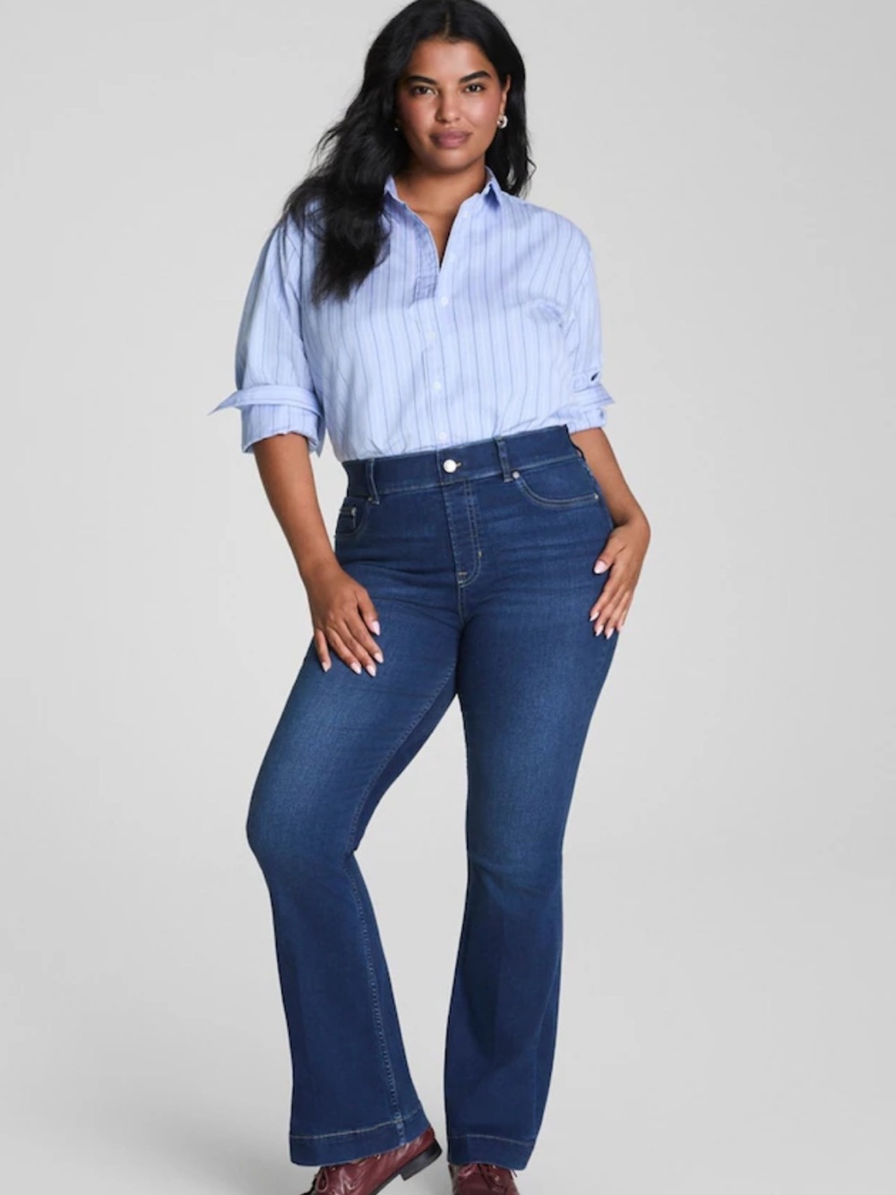 Spanx pull on flare jeans large